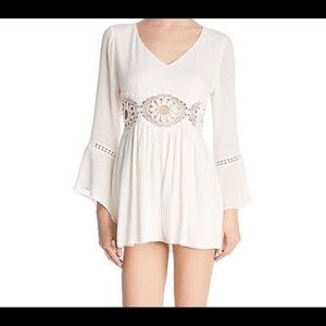 White Crochet Romper